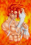  burn highres kazama_kazuki male male_focus orange_hair red_eyes samurai_shodown samurai_spirits smile snk 