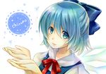  cirno hands highres smile solo touhou wings yunomachi 
