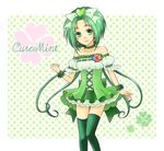  akimoto_komachi alternate_costume bad_id bad_pixiv_id character_name cure_mint dress green_eyes green_hair green_legwear hair_ornament magical_girl natsukaze_(un_noeud) precure solo strapless strapless_dress thighhighs yes!_precure_5 