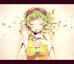  bad_id bad_pixiv_id closed_eyes goggles goggles_on_head green_hair gumi headphones headset ponjiritsu short_hair solo vocaloid 