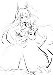  bad_id bad_pixiv_id cofepig ex-keine greyscale horn_ribbon horns kamishirasawa_keine long_hair mask monochrome ribbon sketch solo tears touhou 