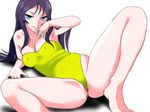  1girl barefoot blue_eyes feet female final_fantasy final_fantasy_vii leotard long_hair lowres okura okurapuchi pollensalta purple_hair solo spread_legs white_background 