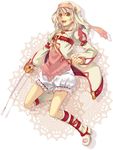  alice_(tales) boots full_body hat knee_boots miho_(mi) rapier short_hair smile solo sword tales_of_(series) tales_of_symphonia tales_of_symphonia_knight_of_ratatosk weapon white_background white_bloomers white_hair yellow_eyes 