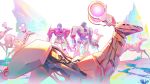  2boys blue_eyes d-16 d-16_(transformers_one) deer highres humanoid_robot juicer113 looking_at_animal male_focus mecha mecha_focus multiple_boys non-humanoid_robot orion_pax orion_pax_(transformers_one) red_eyes robot robot_animal transformers transformers_one 