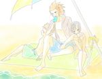  axel beach food ice_cream kingdom_hearts kingdom_hearts_358/2_days roxas xion xion_(kingdom_hearts) 