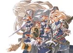  alice_margatroid axe belt black_legwear blonde_hair blue_eyes bow buckle capelet doll gloves goliath_doll hair_bow hair_over_one_eye hairband hammer lance long_hair numa_(minus_4k) pantyhose polearm shanghai_doll shield short_hair solo sword touhou weapon 