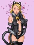  animal_ears bell blonde_hair cat_ears catgirl erect_nipples girl king_of_fighters kof mignon_beart ninon_beart short_hair snk 