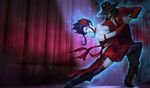  dance dancing dress evelynn flower formal league_of_legends red rose suit tango twisted_fate 