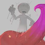  2025 5_fingers absurd_res after_anal after_fisting after_sex anal_juice_on_hand bodily_fluids demon demon_humanoid duo eyeless faceless_character faceless_humanoid faceless_male fingers gradient_tail grey_background grey_body hi_res humanoid kogito male male/male male_humanoid motion_lines noseless palms purple_tail red_body red_skin red_tail scared simple_background sweat sweaty_face tail two_tone_tail 