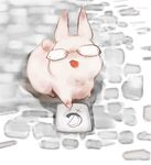  barnaby_brooks_jr bunny glasses mochi_mocchi no_humans paper solo tiger_&amp;_bunny 