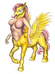  equine female fluttershy_(mlp) frankenstein&#039;s_monster frankenstein's_monster friendship_is_magic fur gold hasbro hooves horse human human_skin humanized hybrid long_tongue mammal my_little_pony navel pegasus plain_background pony shocked skin skinsuit solo squeakychewtoy stitches taur tongue torso unknown_artist what what_has_science_done wings yellow_fur 