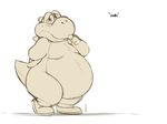  gillpanda looking_at_viewer male mario_bros morbidly_obese nintendo obese overweight scalie solo video_games yoshi 
