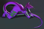  black_scales body_markings breasts claws cobra female forked_tongue green_eyes green_scales kneeling long_tongue markings muscles muscular_female plantigrade purple_body purple_scales purple_skin raeal_(character) reptile scalie snake solo spearfrost stripes tail toe_claws tongue tongue_out 