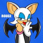  breasts ears female fingers licking rouge_the_bat sega solo sonic_(series) tongue unknown_artist video_games wings 