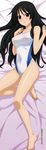  absurdres akiyama_mio barefoot black_eyes black_hair breasts competition_swimsuit covered_nipples dakimakura feet highres image_sample k-on! large_breasts long_hair lying one-piece_swimsuit solo sugimura_tomokazu swimsuit toenails toes yandere_sample 