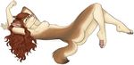  aska breasts canine eura hindpaw looking_at_viewer nude paws pinup plain_background solo white_background wolf 