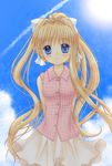  air blonde_hair blue_eyes casual hinokami_sakura kamio_misuzu long_hair ponytail solo very_long_hair 