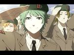  adventure_kajiya flippy green_hair happy_tree_friends hat ka-pow male male_focus military military_hat military_uniform mouse_ka-boom short_hair sneaky uniform wallpaper 