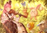  >_< ^_^ absurdres ahoge ambird_(infinity_nikki) animal bird black_bow black_bowtie black_gloves black_hairband black_hat blue_butterfly blushbunny bow bow_(music) bowtie bug bush butterfly cat cloak closed_eyes closed_mouth clothed_animal collared_dress cross-laced_clothes cross-laced_sleeves dappled_sunlight day dog dress dress_bow ear_covers earrings eyelashes floof_(infinity_nikki) forest frilled_dress frilled_headwear frilled_sleeves frills gloves grass green_dress hair_bow hairband happy hat hat_feather hat_ornament high_collar highres holding holding_bow_(music) holding_instrument holding_violin hood hood_up hooded_cloak infinity_nikki instrument jewelry layered_dress layered_sleeves light_particles light_smile long_dress long_hair long_sleeves mini_hat mini_top_hat momo_(nikki) music musical_note musical_note_earrings musical_note_hat_ornament musical_note_print nature nikki_(nikki) nikki_(series) orange_bow orange_bowtie outdoors pink_hair playing_instrument puffy_long_sleeves puffy_sleeves rabbit sarah_ang short_over_long_sleeves short_sleeves sitting sleeves_past_wrists smile sunlight symphony_of_strings_(infinity_nikki) top_hat treble_clef violin whiskers white_bow white_cat white_dress yellow_cloak 