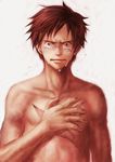  black_eyes black_hair crying crying_with_eyes_open face hand_on_own_chest hands highres hora_(no5567) lips male_focus manly_tears monkey_d_luffy one_piece scar shirtless solo tears 