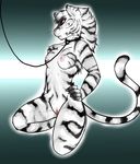  breasts feline female fortuna_(artist) leash solo tiger tresha 