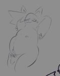 :3 armpit_hair belly belly_hair body_hair foreskin genitals hairy hands_behind_head humanoid male overweight penis poundfulpanda pubes raised_arms sketch small_penis solo tem tem_me_(poundfulpanda) temmie_(species) undertale_(series)