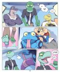 2025 4_fingers 4_panel_comic 4_toes amphibian annoyed anole anthro anti_dev balls barefoot big_biceps big_bulge biped black_clothing black_nose black_outline black_shirt black_topwear blue_body blue_skin bodily_fluids buckteeth bulge butt camera chair chin_spikes clothed clothed_anthro clothed_male clothing comic crown cybin_(anti_dev) detailed_bulge dialogue digital_drawing_(artwork) digital_media_(artwork) emanata english_text eyewear facial_spikes feet fingers frog fur furniture genital_outline genitals gesture glasses green_body green_scales grey_body grey_fur group half-closed_eyes headgear heart_symbol hi_res huge_bulge humanoid_genitalia humanoid_hands humanoid_penis hyper hyper_bulge inside jim_rat jockstrap jockstrap_lick king komodo_dragon licking lizard looking_pleasured male male/male mammal markings monitor_lizard mr._swift_(anti_dev) multiple_scenes murid murine muscular muscular_anthro muscular_male name_drop name_in_dialogue narrowed_eyes necktie nipple_outline nipple_piercing nipple_ring nipples nude nude_anthro nude_male on_chair oral outline penile penis penis_grab penis_lick penis_outline piercing pink_tongue plantigrade poison_dart_frog pronounced_browridge purple_body purple_clothing purple_jockstrap purple_scales purple_underwear rat reptile ring_piercing rodent royalty sad scales scalie sea_turtle sex shirt shrug side_balls sitting sitting_on_chair sitting_on_throne slim slim_anthro slim_male spikes spikes_(anatomy) spots spotted_body standing sweat tan_balls tan_penis tank_top teeth text throne toes tongue tongue_out topwear tripp_(anti_dev) turtle underwear underwear_lick upside_down vein veiny_penis vox_(anti_dev) wearing_glasses whiskers white_clothing white_necktie white_neckwear white_shirt white_tank_top white_topwear yellow_body yellow_scales yellow_sclera
