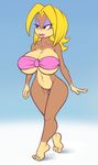  big_breasts bottomless breasts candy_kong clothed clothing donkey_kong_(series) female half-dressed huge_breasts mammal nintendo nitro primate shirt solo tank_top unknown_artist video_games 