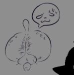 :3 balls big_butt bodily_fluids body_hair butt butt_focus butt_hair freckled_butt freckles genitals hairy hairy_balls humanoid low_res male penis poundfulpanda sketch solo sweat tail tem tem_me_(poundfulpanda) temmie_(species) undertale_(series)