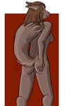 anthro brown_hair butt canine female hair keidran natani nude pussy standing tail twokinds webcomic wolf 