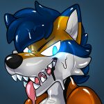  anthro canid canine evil_face evil_grin goo_transformation kooper_(koopershiba) male mammal pool_toy rindeadsong smile solo transformation transformation_sequence 
