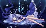  barefoot cirno cloudy.r dress sleeping tagme touhou underwater 