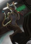 absurd_res anthro areola artist black_body black_fur black_hair black_nose felid feline femboy fur hair hi_res looking_at_viewer male mammal multicolored_body nipples nude open_mouth orange_eyes overloc serval solo tail white_body white_fur white_hair yellow_body yellow_tail
