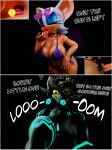 3d_(artwork) absurd_res anthro bat big_breasts bikini biped bodily_fluids breasts clothing colored_nails comic digital_media_(artwork) duo english_text eyewear female female/female female_anthro green_eyes hi_res humanoid keynor low-angle_view macro macro_anthro macro_female mammal micro midna nails nintendo object_vore open_mouth rouge_the_bat sega size_difference sonic_the_hedgehog_(series) sun sunglasses swimwear terra_macro text the_legend_of_zelda twili twilight_princess two-piece_swimsuit vore