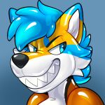  anthro canid canine evil_grin goo_transformation grin kooper_(koopershiba) male mammal pool_toy rindeadsong smile solo transformation transformation_sequence 