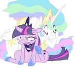  alicorn duo equine female feral floppyneko friendship_is_magic hasbro horn horse mammal my_little_pony pony princess princess_celestia_(mlp) princess_luna_(mlp) royalty twilight_sparkle_(mlp) unicorn winged_unicorn wings 