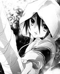  greyscale hood hoodie khamsin_nbh'w male_focus monochrome shakugan_no_shana solo tachitsu_teto 