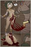 abdominal_impalement absurd_res ahoge ankh anthro assisted_exposure barefoot betrayal blood blood_from_mouth blood_in_mouth blood_on_bottomwear blood_on_clothing blood_on_thigh blood_on_weapon blush bodily_fluids bottomwear breasts canid canine canis clitoris clothing constricted_pupils cruelty crying death_piss dialogue dirty dirty_feet discarded_bottomwear disembowelment domestic_dog dorotty_(e254e) duo dying e254e ear_piercing ear_ring english_text fatal fatal_wound feet female female_death genital_fluids genitals glistening glistening_weapon gore grimace guts gutted hair hair_grab heartbreak hi_res holding_guts holding_object holding_self holding_weapon imminent_death impalement jackal khopesh killing kneeling loincloth male male_dominating_female mammal melee_weapon mistakes_were_made mummy murderer natural_breasts nipples oh_crap organs pain peril piercing ponytail pupils pussy pussy_wound ring_piercing ryona shaking shocked slashing small_pupils stab suffering sword tears text torn_bottomwear torn_clothing torn_loincloth touching_hair trembling undead urine urine_on_leg violence weapon