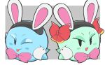 accessory boo_(mario) bow_ribbon bow_tie bunny_ears_headband duo eyelashes eyeshadow fake_ears fake_rabbit_ears female headband hi_res lady_bow looking_at_viewer makeup mario_bros nintendo not_furry one_eye_closed paper_mario peeka_(mario) pink_bow_tie sphere_creature spirit unknown_artist wink