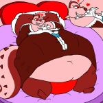 2023 2_horns 4_fingers 4_toes anthro barefoot bed belly big_belly big_breasts blue_boxers blue_clothing blue_underwear bovid boxers_(clothing) boxers_only breasts caprine closed_smile clothed clothed_anthro clothed_female clothed_male clothing decusq digital_drawing_(artwork) digital_media_(artwork) dress duo english_description eyelashes eyes_closed eyewear feet female fingers flat_colors fully_clothed fully_clothed_anthro fully_clothed_female fur furniture glasses goat hair half-closed_eyes hands_behind_head head_between_breasts heart_symbol hi_res horn huge_belly hybrid inside interspecies interspecies_romance larger_anthro larger_female looking_at_another looking_at_partner lying lying_on_bed male male/female mammal mephitid mouth_closed multicolored_hair narrowed_eyes navel nose_to_nose obese on_bed overweight pillow pink_body pink_fur pink_hair pink_wall purple_bedding red_clothing red_dress red_eyes red_hair red_nose red_spines red_tail red_underwear romantic romantic_couple sanguine_spike sharp_teeth short_hair silas_starseeker size_difference skunk smaller_anthro smaller_male smile smiling_at_another smiling_at_partner succubus tail tail_spines teeth thick_thighs thin_eyebrows toes topless two_tone_hair underwear underwear_only wall_(structure) white_hair white_horn white_pillow white_tail