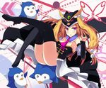  bad_id bad_pixiv_id bare_shoulders bird boots bow brown_hair bug butterfly detached_sleeves eruthika hat insect long_hair long_legs mawaru_penguindrum penguin penguin_1-gou penguin_2-gou penguin_3-gou princess_of_the_crystal purple_eyes solo takakura_himari thigh_boots thighhighs zettai_ryouiki 