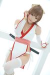  breasts brown_hair cleavage cosplay kasumi kasumi_(doa) kipi-san photo thighhighs 