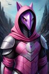 ai_generated anthro armor assassin dragon female mythological_creature mythological_scalie mythology pink sakura_(disambiguation) scalie the
