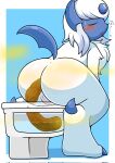 absol ass_up barefoot bathroom big_butt blush blush_lines bodily_fluids butt clogged_toilet eyes_closed fart fart_cloud fart_fetish feces feet female feral from_behind_position fur gassy generation_3_pokemon genitals hair hi_res imminent_clog in_toilet leaning leaning_forward nintendo on_toilet open_mouth pokemon pokemon_(species) poop_in_ass poop_in_bowl pooping pooping_in_toilet pooping_into_water public_restroom pussy queen_kemono rear_view sat_on sex sitting sitting_on_toilet smelly soles solo sweat sweatdrop toilet toilet_bowl toilet_seat toilet_use white_body white_fur white_hair x-ray_view x-ray_vision