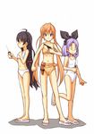  bad_id bad_pixiv_id bikini gun ice_pick karen_(sister_princess) knife mizugame multiple_girls one-piece_swimsuit sakuya_(sister_princess) sandals shirayuki_(sister_princess) short_hair sister_princess swimsuit twintails weapon yandere 