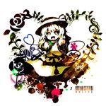  bad_id bad_pixiv_id barcode bug butterfly clock doku_kinoko flower green_eyes green_hair happy hat heart heart_of_string insect komeiji_koishi open_mouth solo symbol-shaped_pupils third_eye touhou 