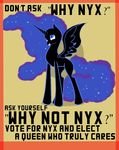  alicorn election equine female feral friendship_is_magic hasbro horn mammal mrspacecat my_little_pony nightmare_moon_(mlp) nyx_(mlp) past_sins pegacorn smile solo winged_unicorn wings 