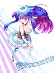  absurdres aqua_eyes bad_id bad_pixiv_id blue_hair breasts cleavage halo highres looking_at_viewer medium_breasts multicolored_hair open_mouth panty_&amp;_stocking_with_garterbelt ruuto_(sorufu) solo stocking_(psg) two-tone_hair 