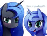  alicorn blue_hair blush duo english_text equine female feral friendship_is_magic hair hasbro horn horse looking_at_viewer mammal my_little_pony negativefox nightmare_moon_(mlp) pegacorn plain_background pony princess_luna_(mlp) text white_background 
