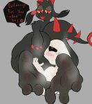 3_toes ambiguous_gender anthro big_butt big_feet black_body black_sclera blush bodily_fluids butt chikn_nuggit digital_drawing_(artwork) digital_media_(artwork) dragon duo face_in_ass feet foot_fetish fwench_fwy_(chikn_nuggit) hi_res horn humanoid_feet intersex intersex/intersex iscream_(chikn_nuggit) lagomorph leporid mammal musk musk_clouds musky_butt musky_feet mythological_creature mythological_scalie mythology plantigrade rabbit red_eyes red_horn red_spikes scalie soles spiked_tail spikes spikes_(anatomy) steam_clouds steamy_butt steamy_feet sweat sweaty_butt sweaty_feet tagme tail text toes vendetta892 white_body yellow_sclera